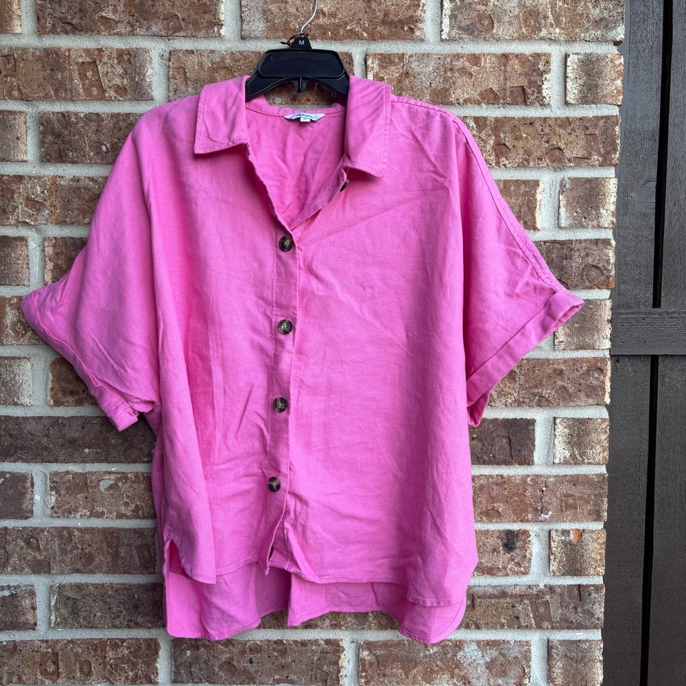 Reitments Pink linen Button-Up relaxed Shirt
